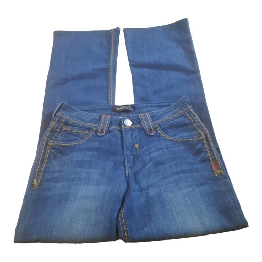 Cache Contour Wide Leg Thick Stitch Retro Womens Jeans Size 4